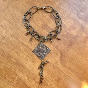 Metal square chain necklace